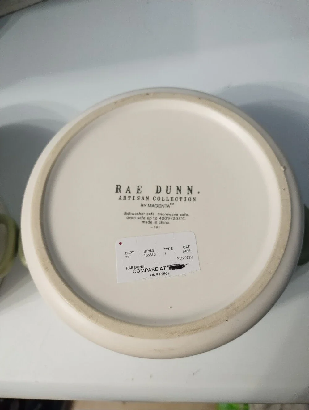 New Rae Dunn 'STUFFED' Ceramic Souffle Baking Dishes with Green Interior